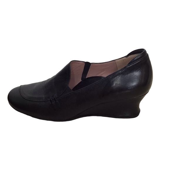 Beautifeel Leather Slip On Wedge Heels Black Size 39 - Picture 3 of 8